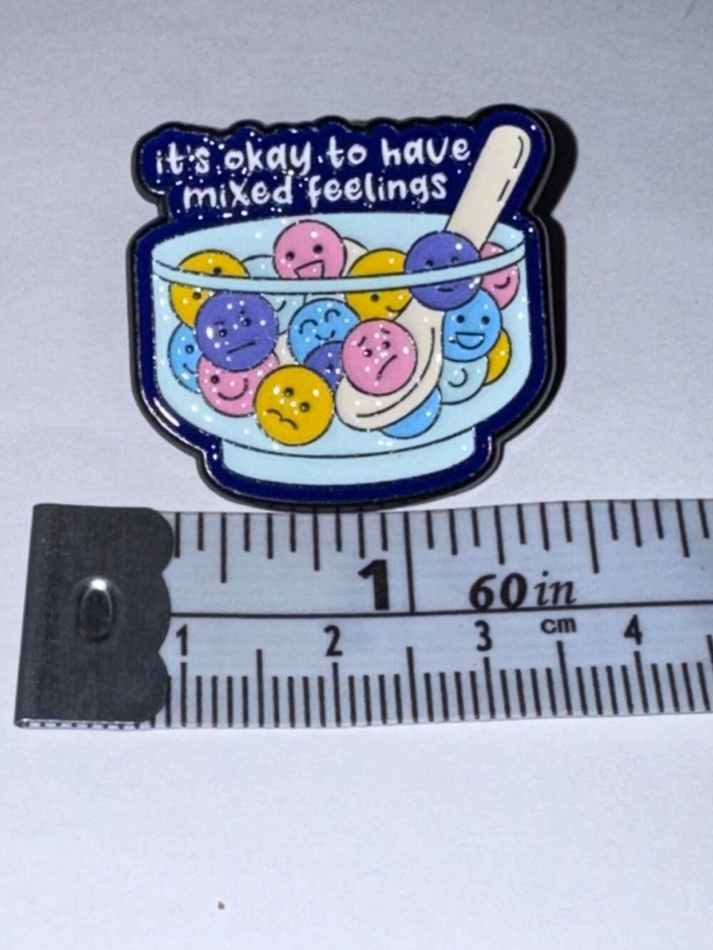 It’s ok to have mixed feelings cereal bowl Pin Brooch